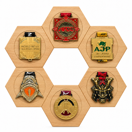 Wood Medal Display for BJJ Winers